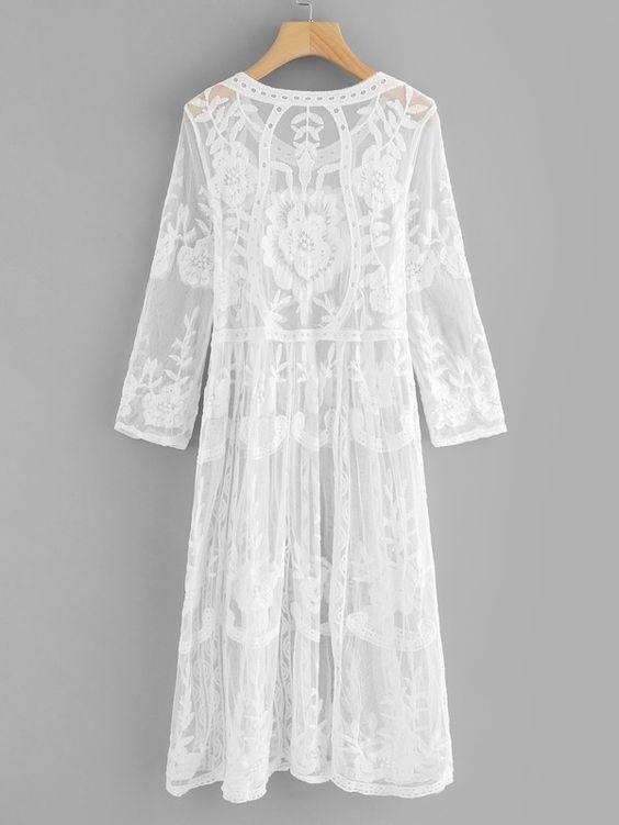 Sheer White Lace Dress - Boho Buys