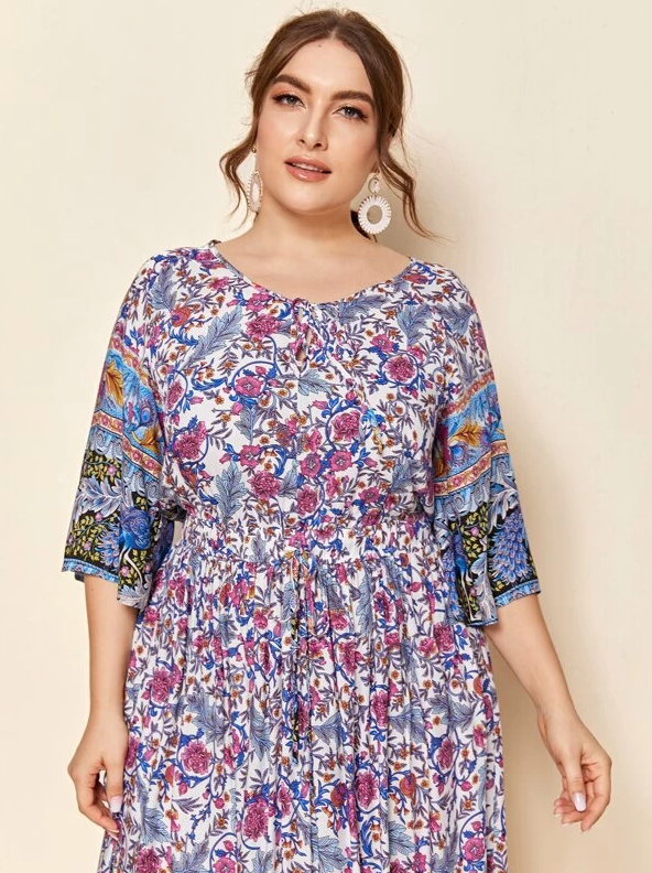 Plus Size Boho Midi Dress - Boho Buys