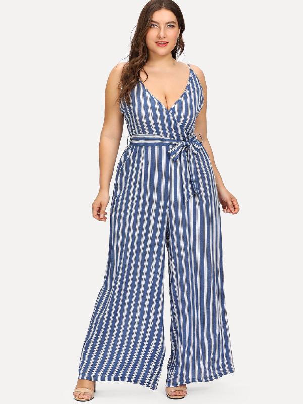 Plus Size Striped Jumpsuit - Boho Buys