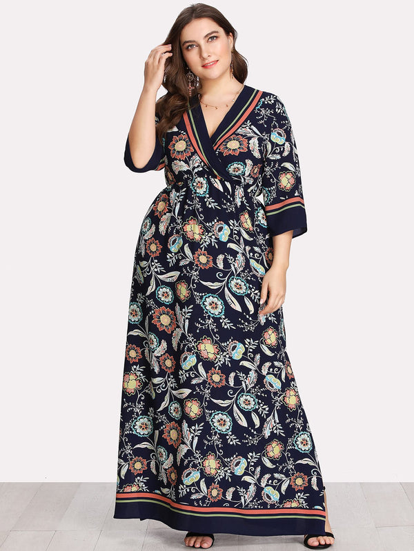 PLUS SIZE Kimono Maxi Dress - Boho Buys