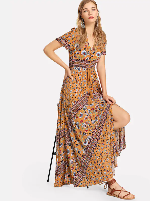 Boho Print Maxi Dress - Boho Buys