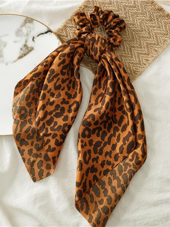 Leopard Scrunchie With Tie - Boho Buys